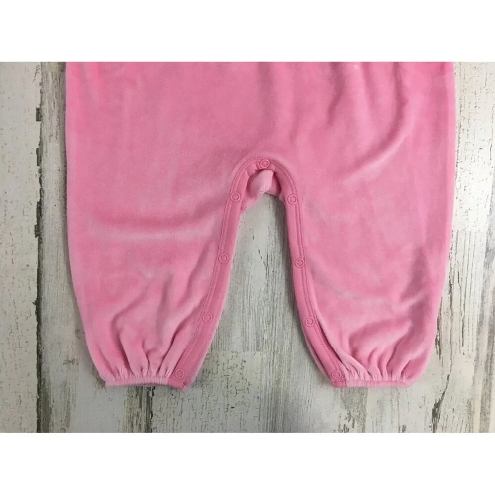 Beaufort Bonnet Company Penny's Playsuit Pink Velour Long Romper Girls 2T
